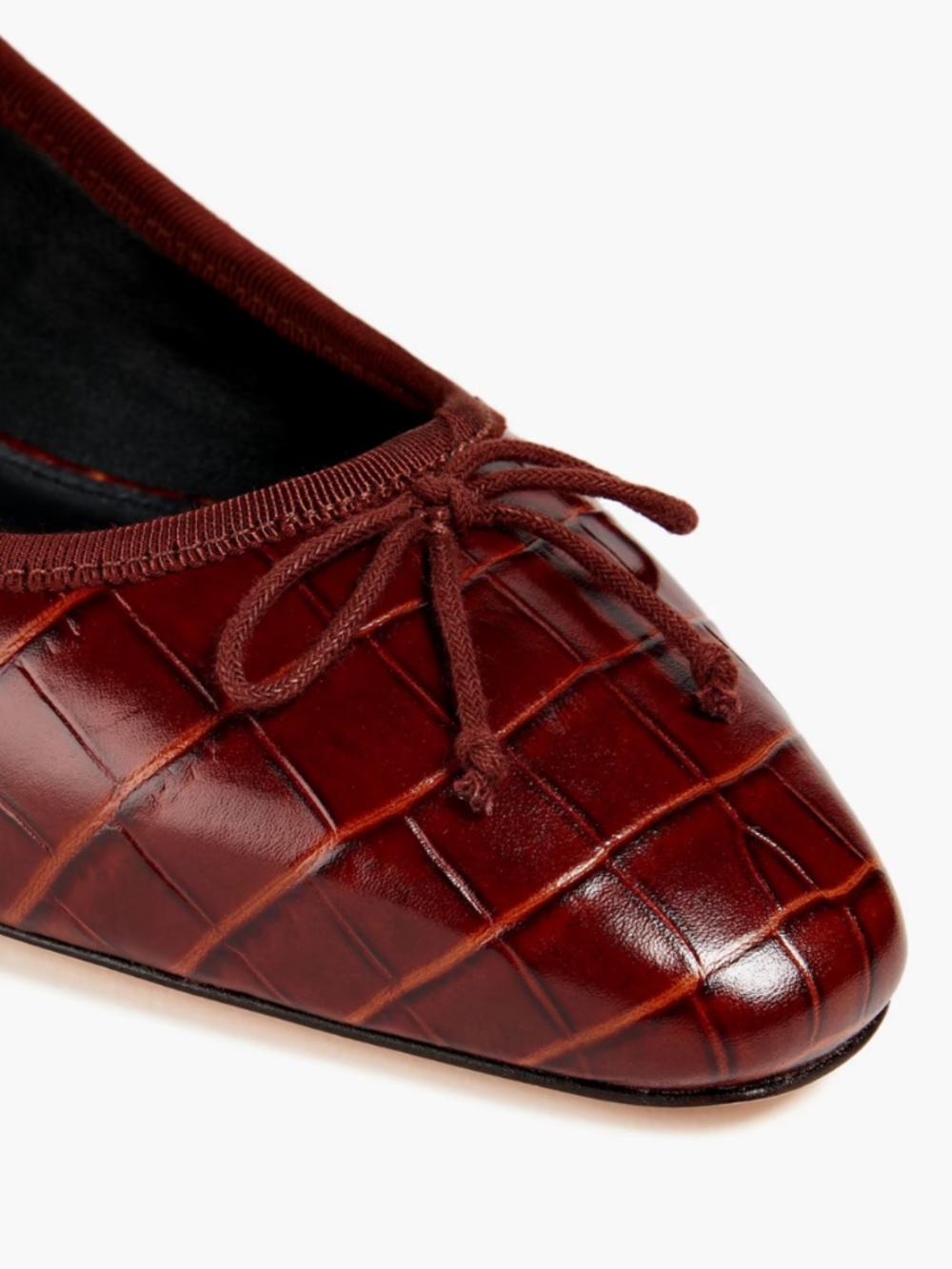 Veronica Beard Cecile Bow Crocodile Leather Pumps - Picture 2 of 9